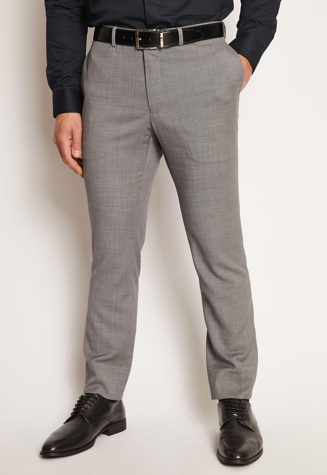 Traje Formal Lana Microdiseño Gris-4