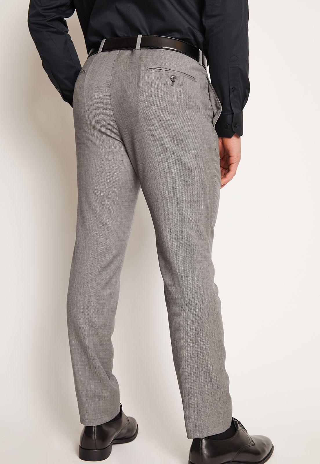 Traje Formal Lana Microdiseño Gris-5