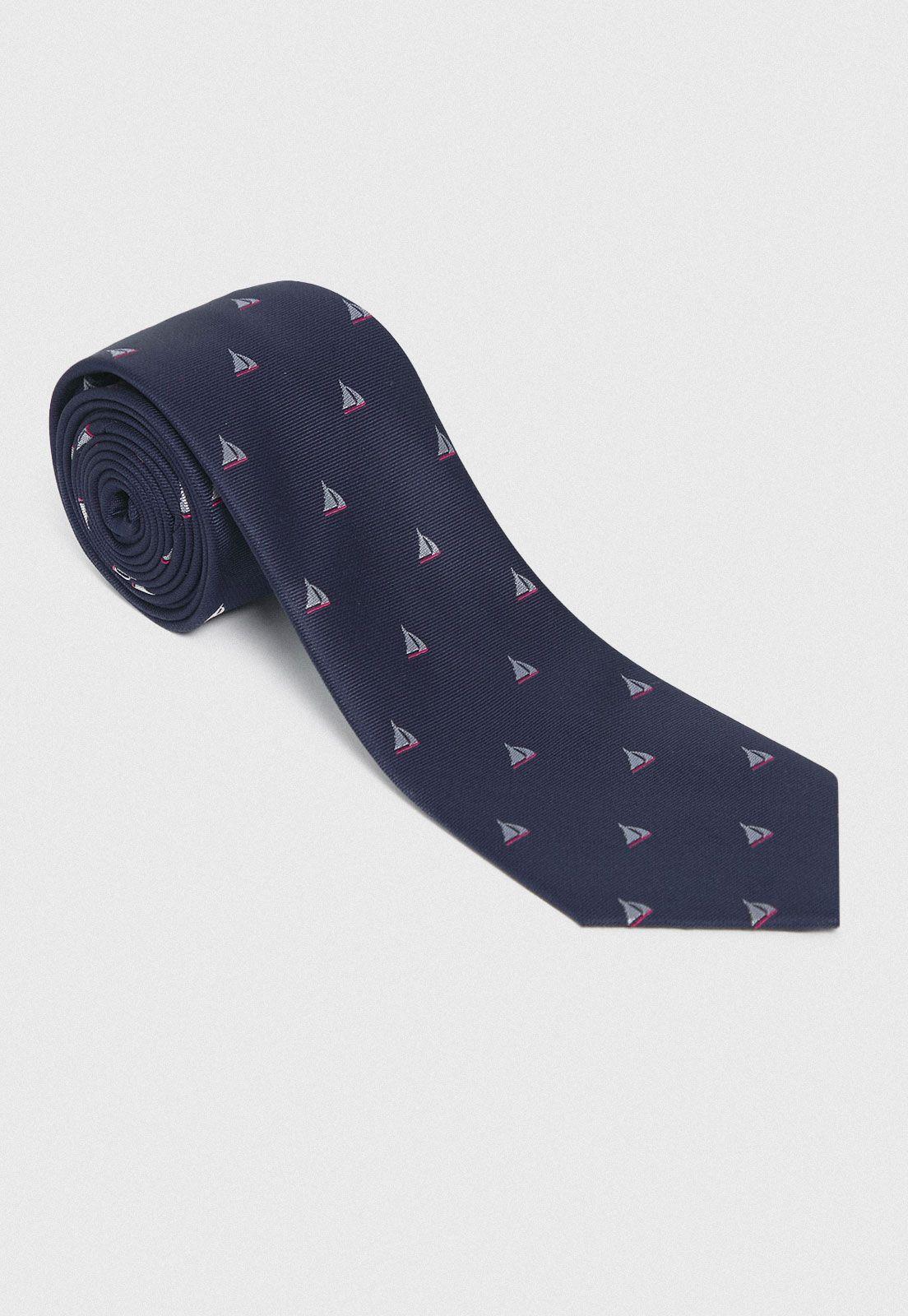 Corbata Formal Hombre Travel Seda Azul-0