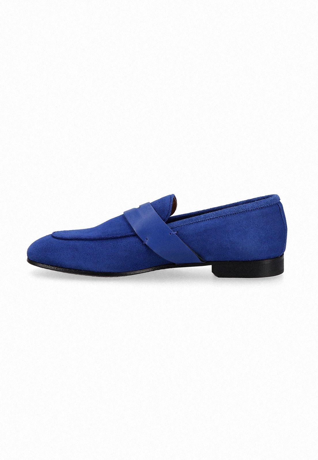 Mocasines Casual Italianos Proceno Moc Toe Penny Loafer Azul-1