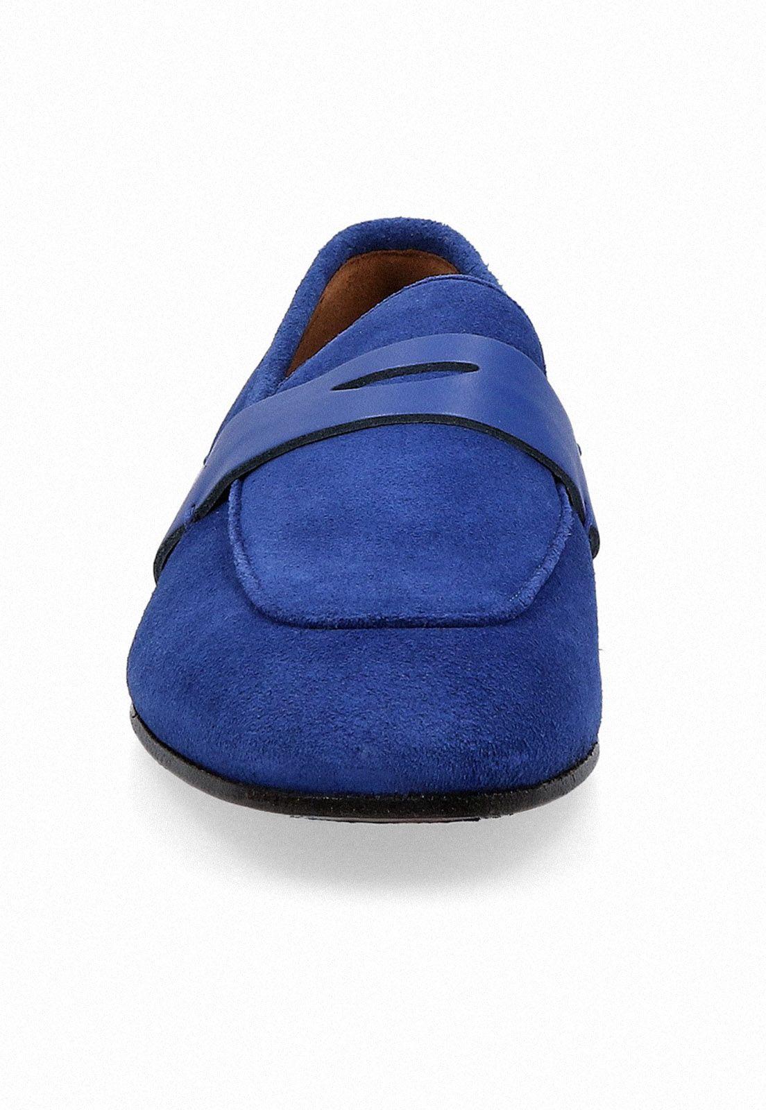 Mocasines Casual Italianos Proceno Moc Toe Penny Loafer Azul-2