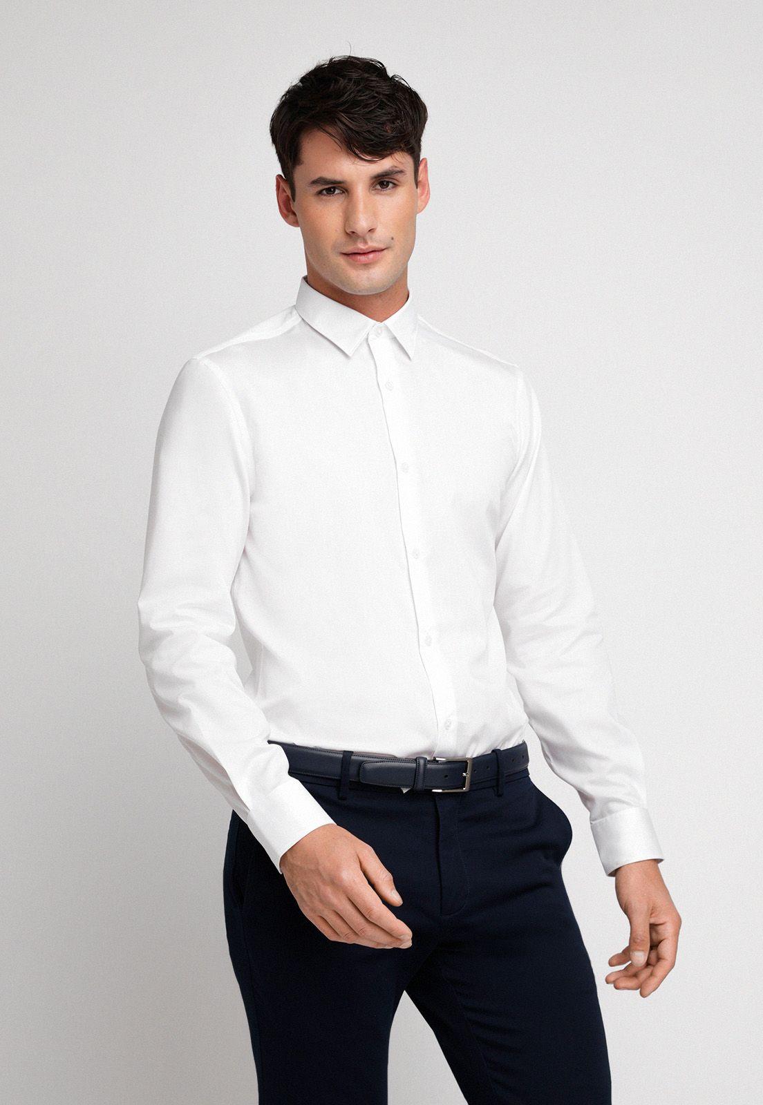 Camisa Formal Hombre Non Iron (No Se Plancha) Blanco-0