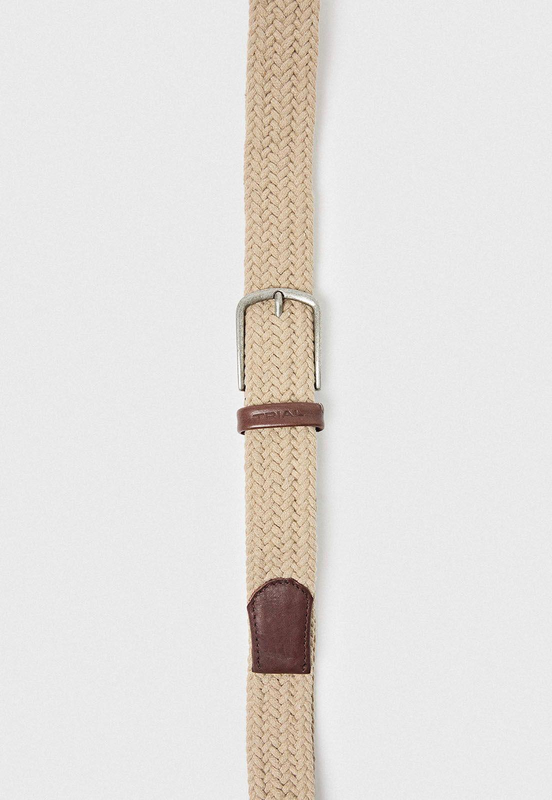 Cinturon Hombre Trenzado Beige-2