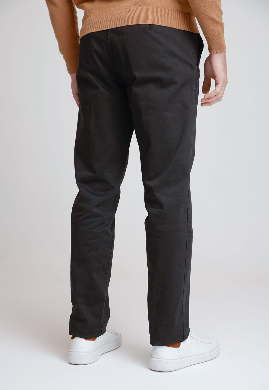 Pantalón Hombre Algodón Liso Slim Tevere Negro-1