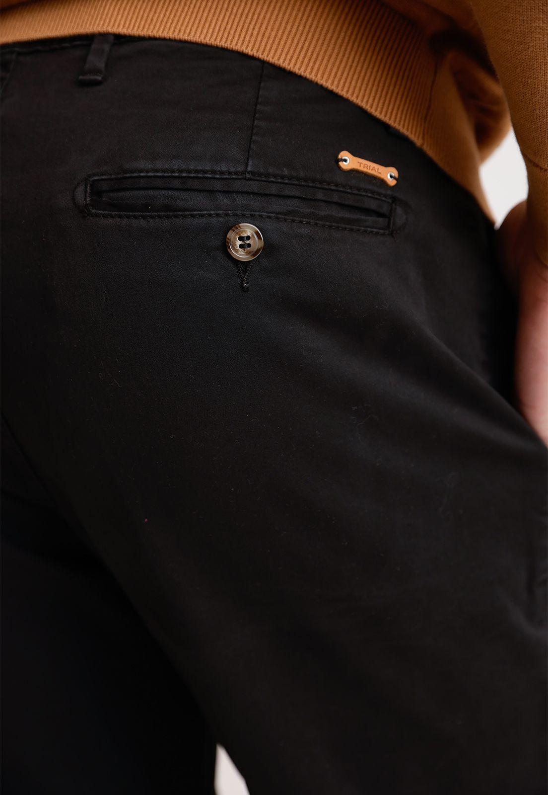 Pantalón Hombre Algodón Liso Slim Tevere Negro-2