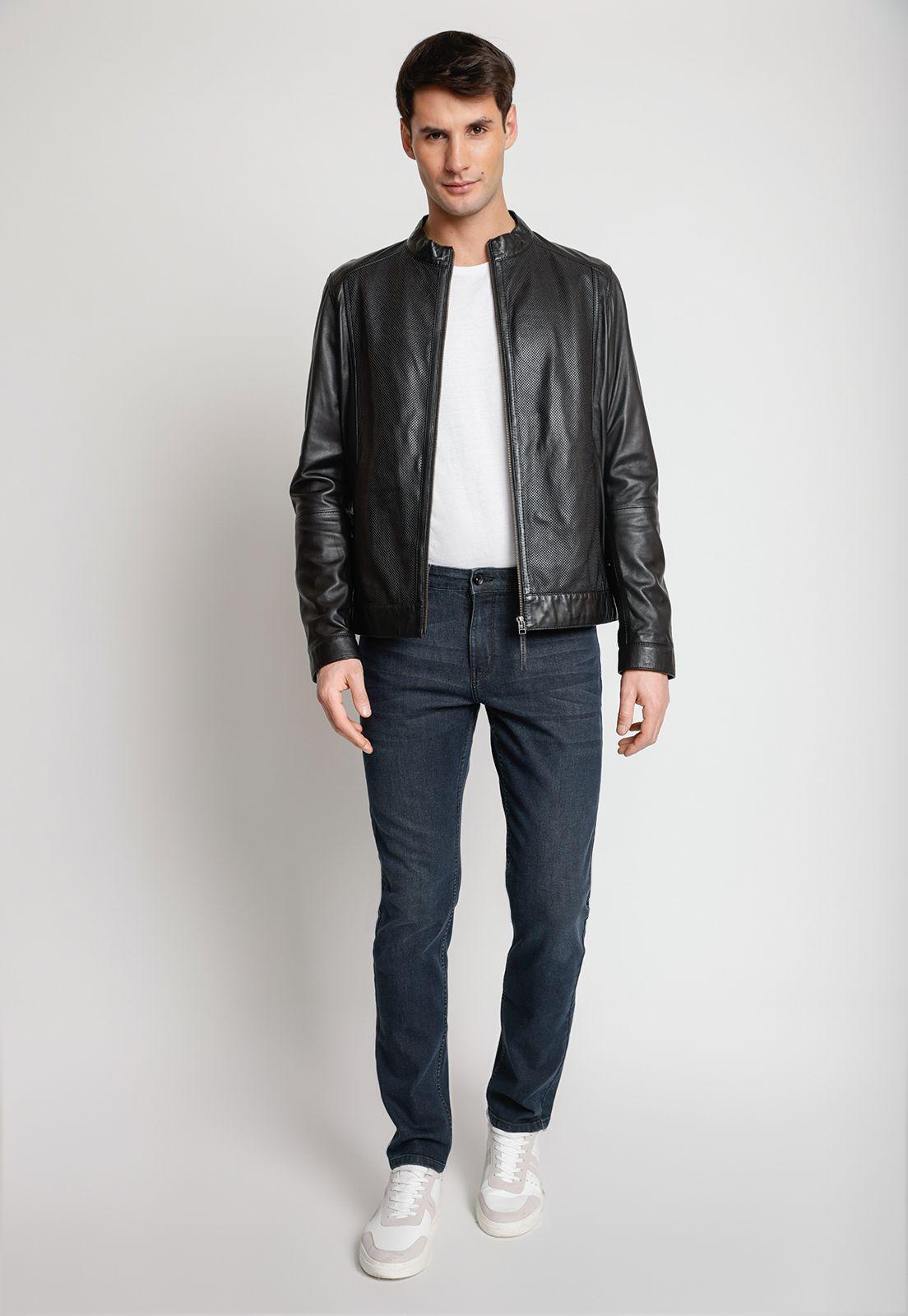Chaqueta Cuero Hombre Negro-3