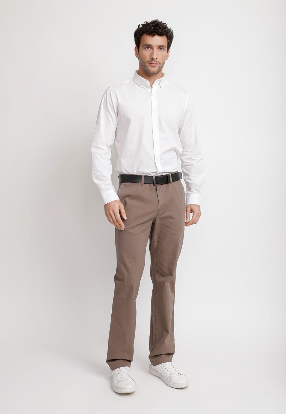 Pantalón Chino Hombre Algodón Vinci Café-3