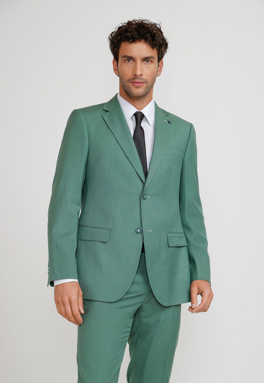 Traje Hombre Formal Graduación Verde Claro-0