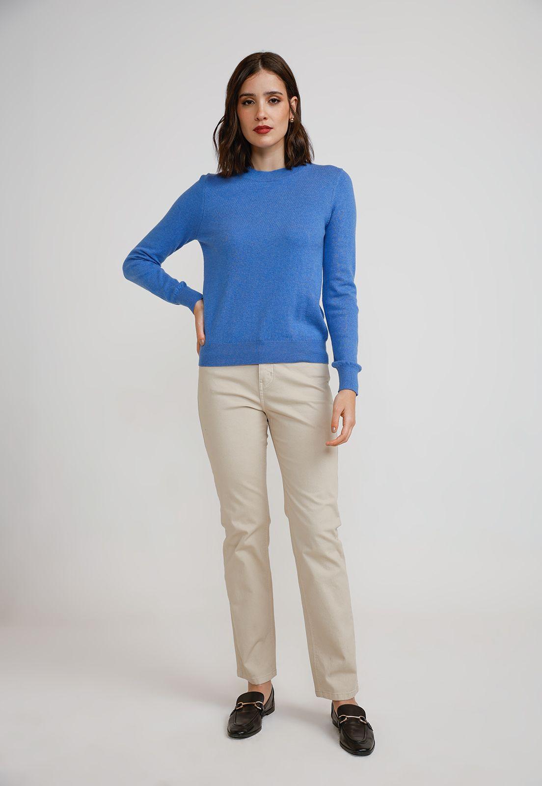 Sweater Mujer Algodón Azulino-3