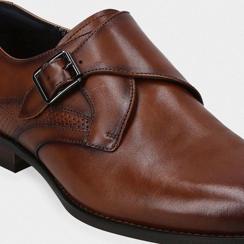 Zapato Formal Hebilla Cuero Cognac-2