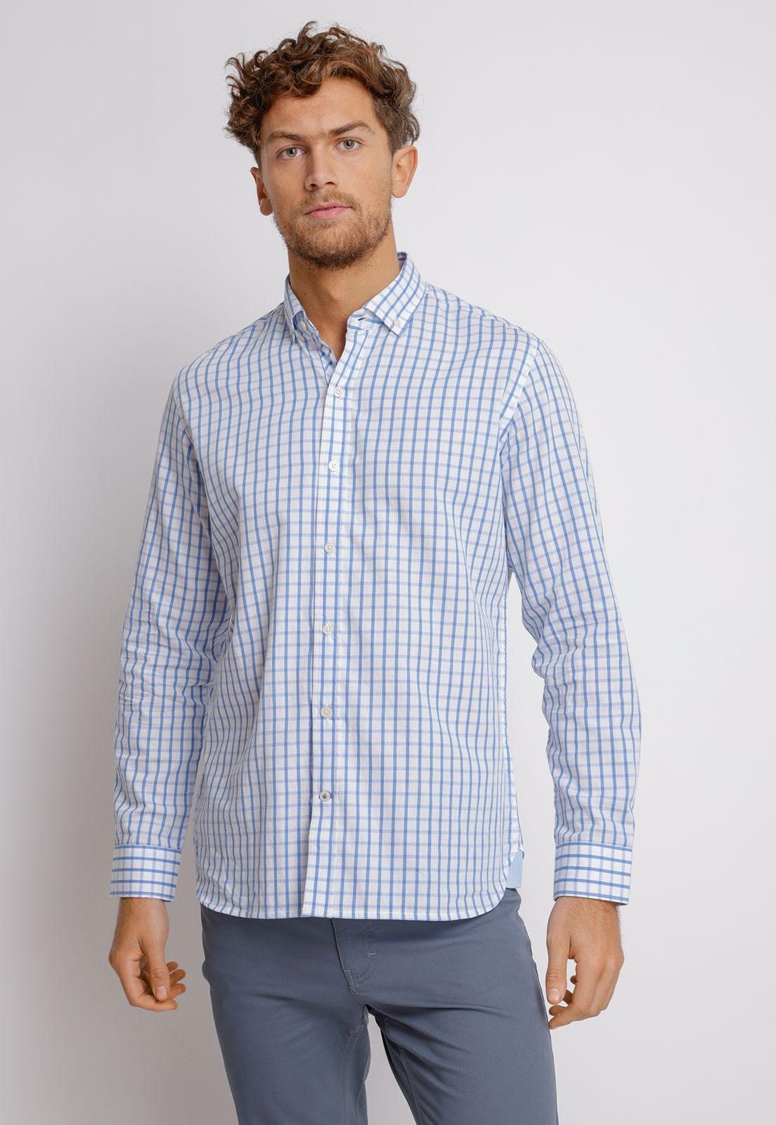 Camisa Manga Larga hombre Slim Fit Belisario Algodón Blanco-0