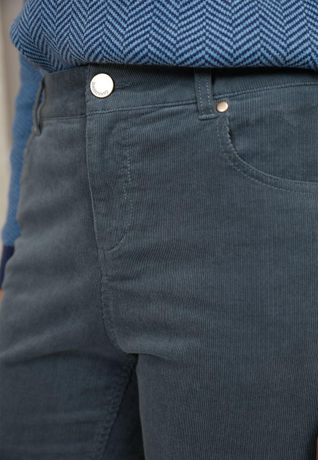 Pantalón Cotelé Mujer Algodón Dusty Blue-2