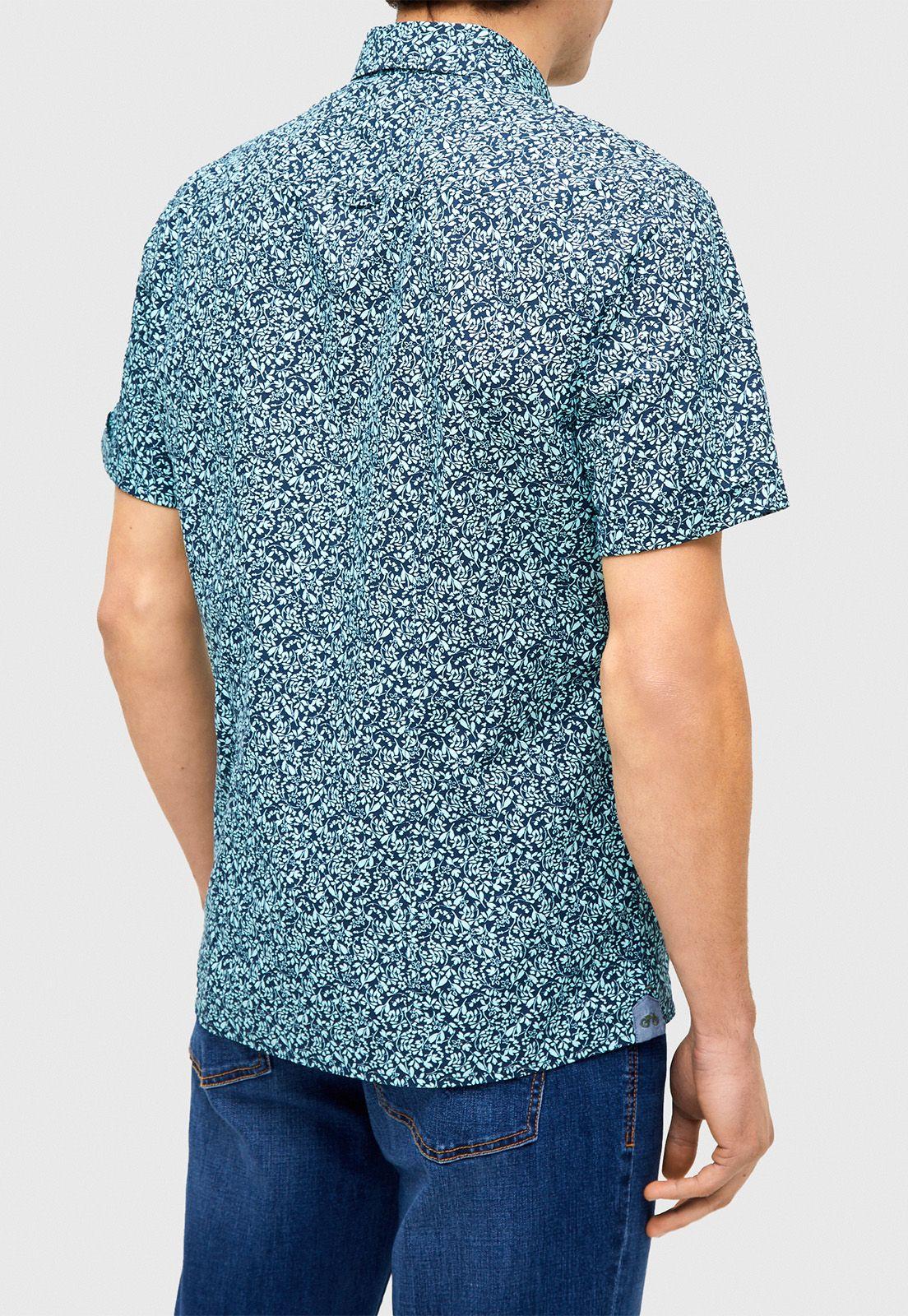 Camisa Casual Bidens Blanco/Azul-1