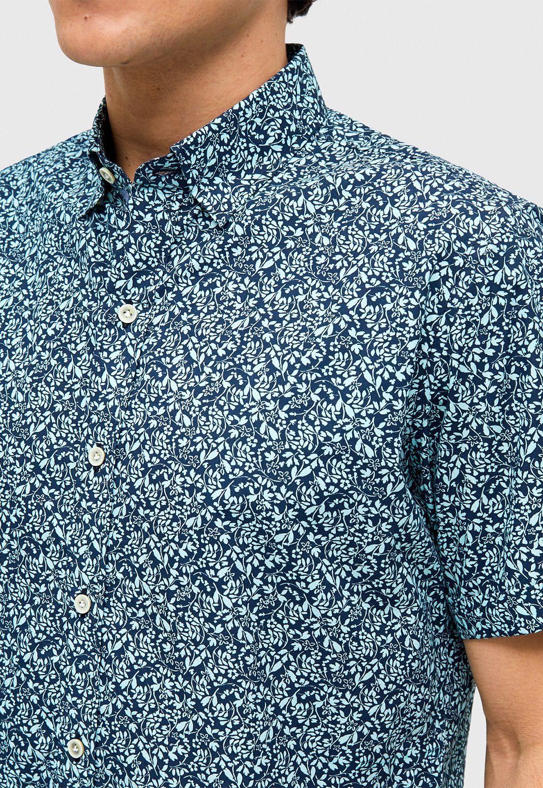 Camisa Casual Bidens Blanco/Azul-2