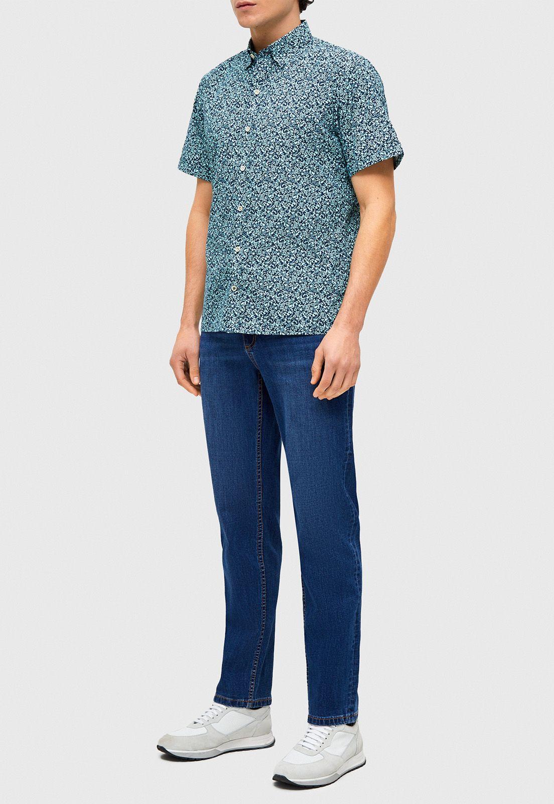 Camisa Casual Bidens Blanco/Azul-3