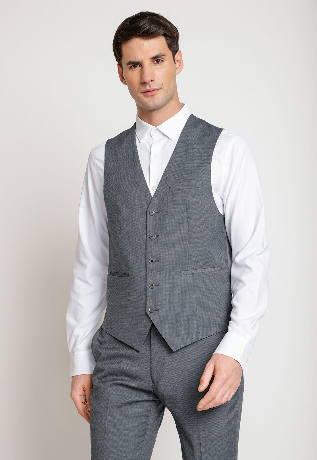Gilet Hombre Formal Washable Gris-0