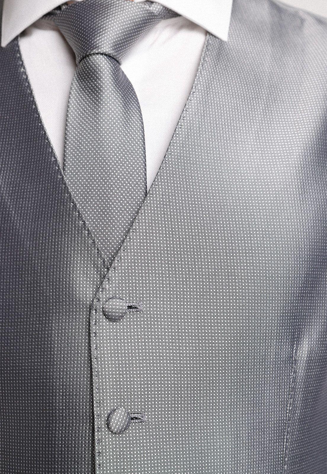 Gilet Formal Hombre Luxury Seda Gris-2