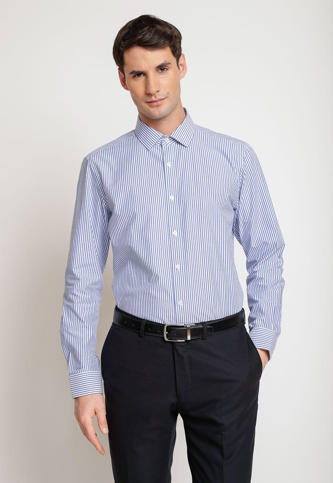 Camisa Hombre Formal (Easy Care) Aldogón Azul-0