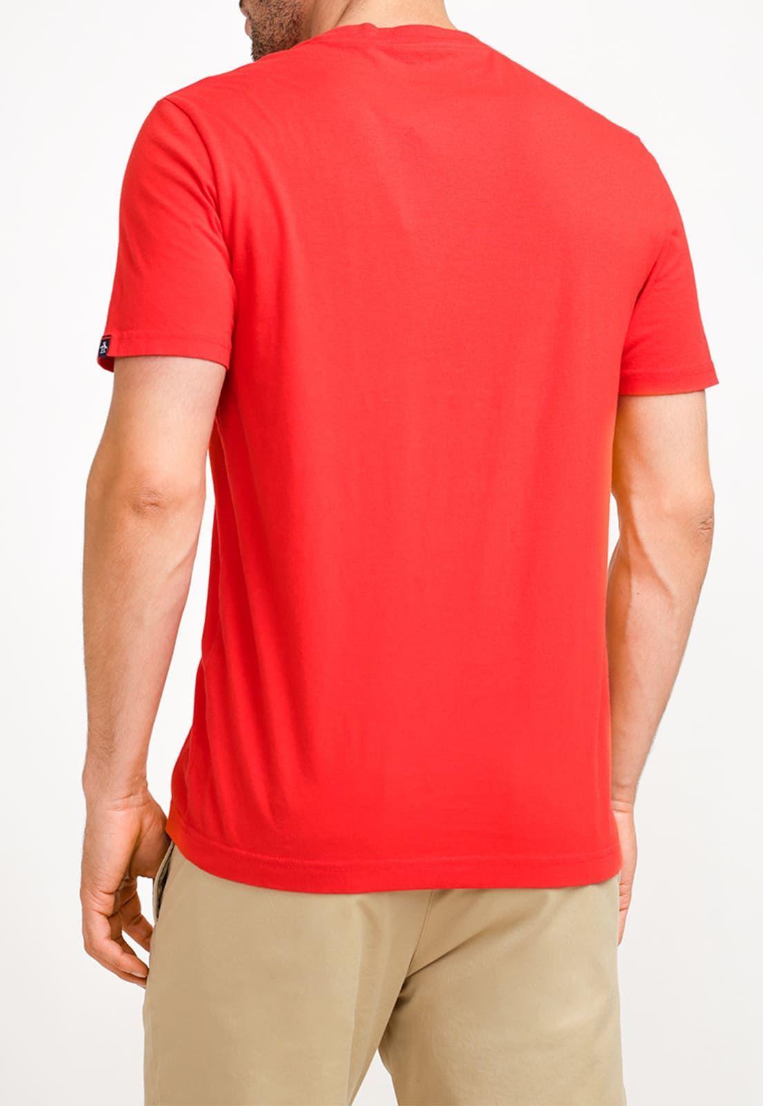 Polera De Hombre Algodón Estampado Rojo-1