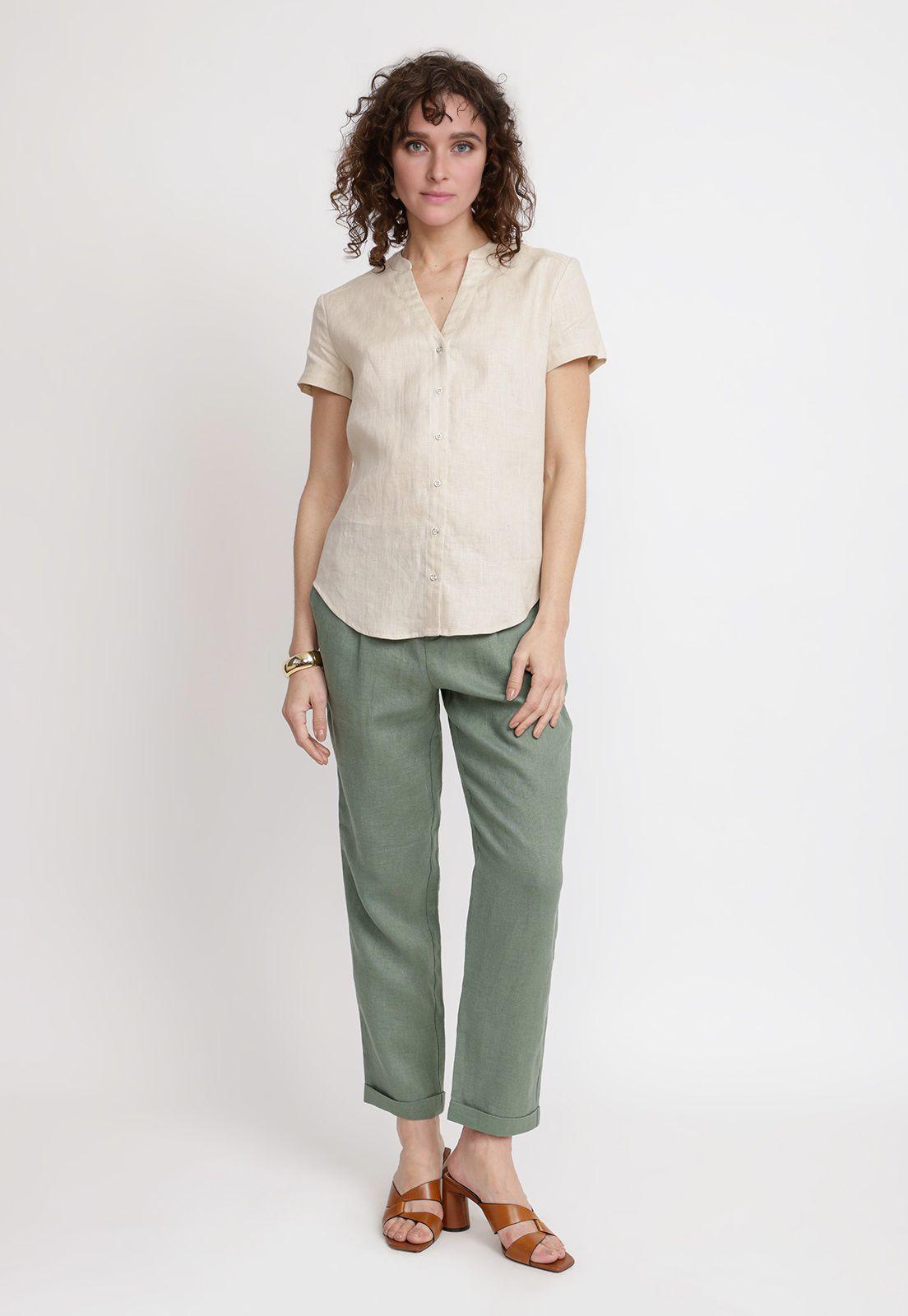 Blusa Mujer Keiko Lino Beige-3