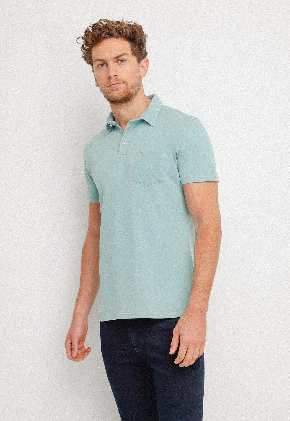 Polera Hombre Slim Fit Marc Algodón Verde Agua-0
