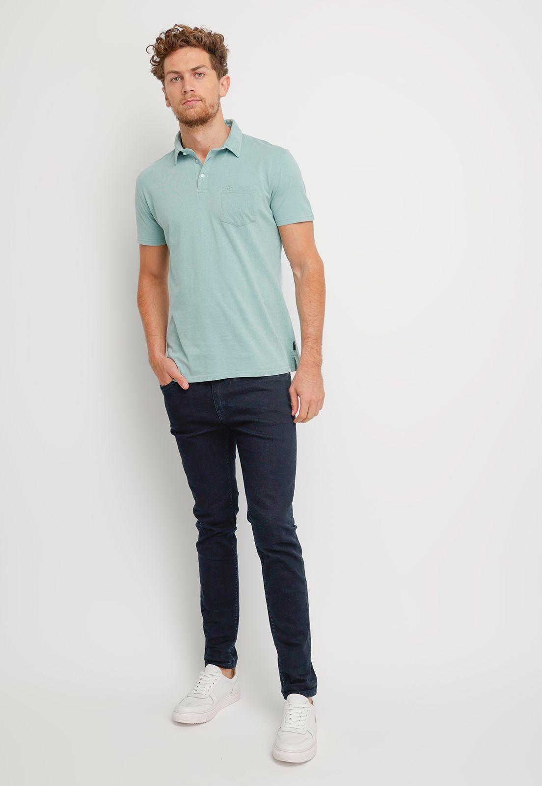 Polera Hombre Slim Fit Marc Algodón Verde Agua-3