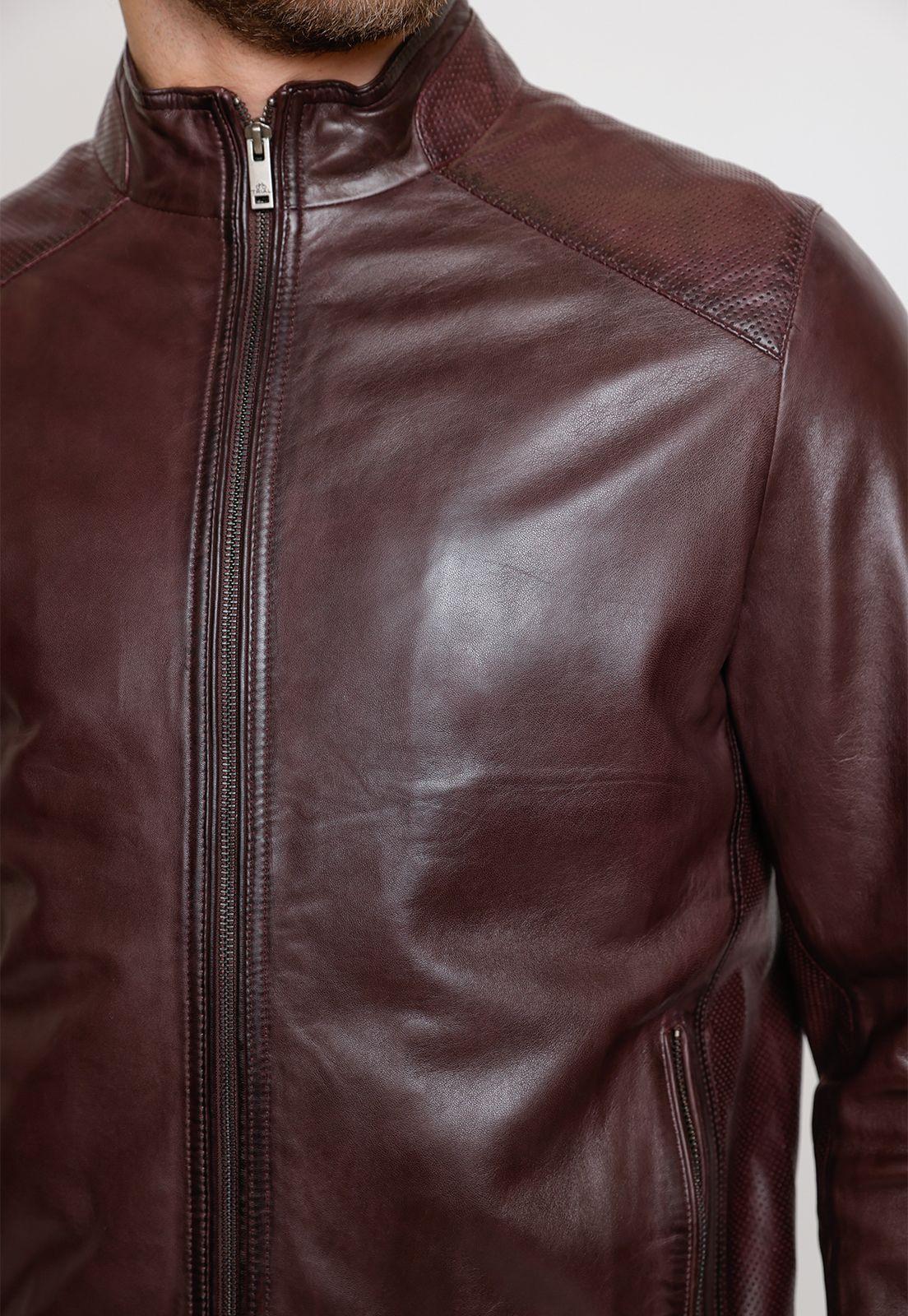 Chaqueta de cuero hombre burdeo-2
