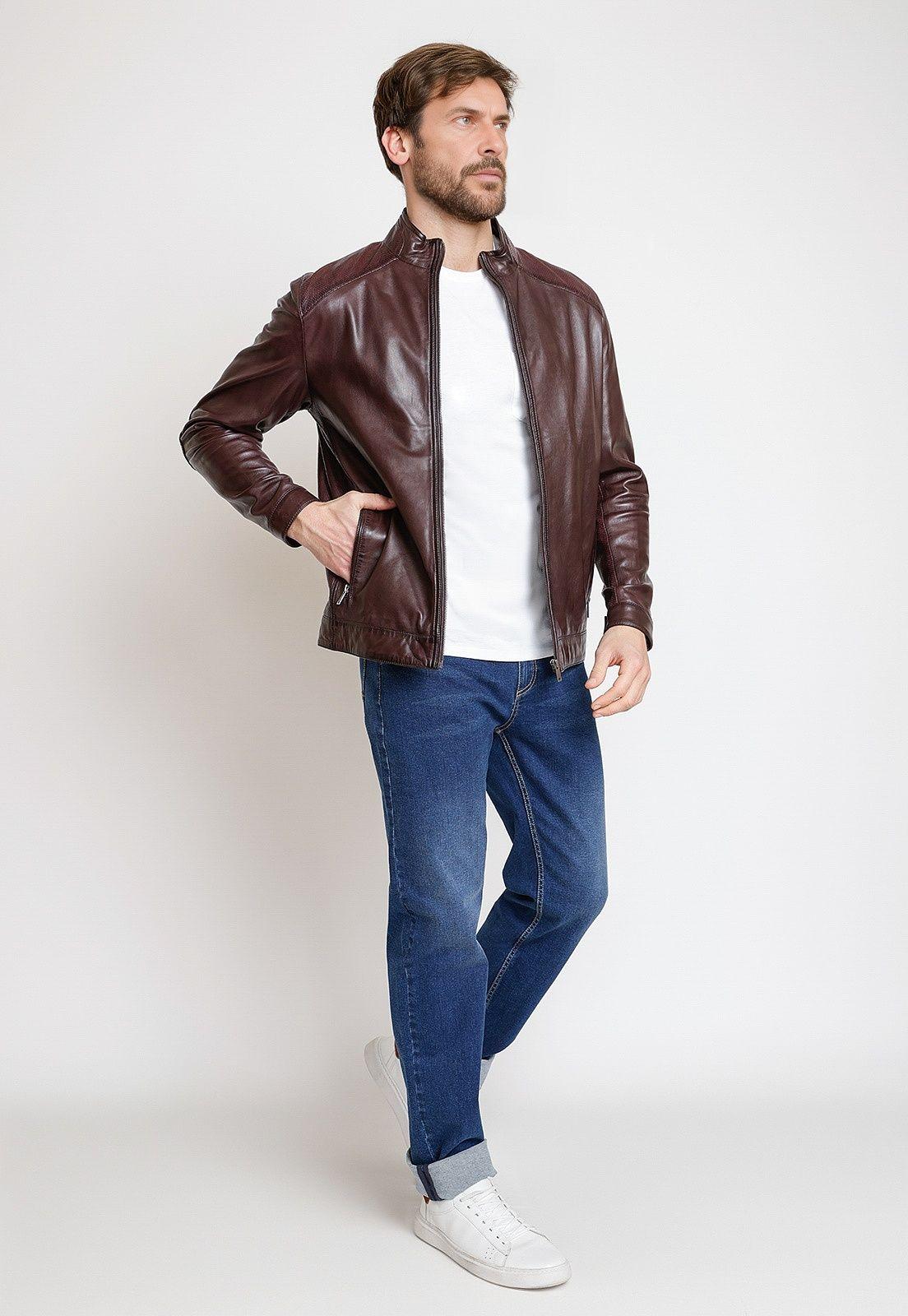 Chaqueta de cuero hombre burdeo-3