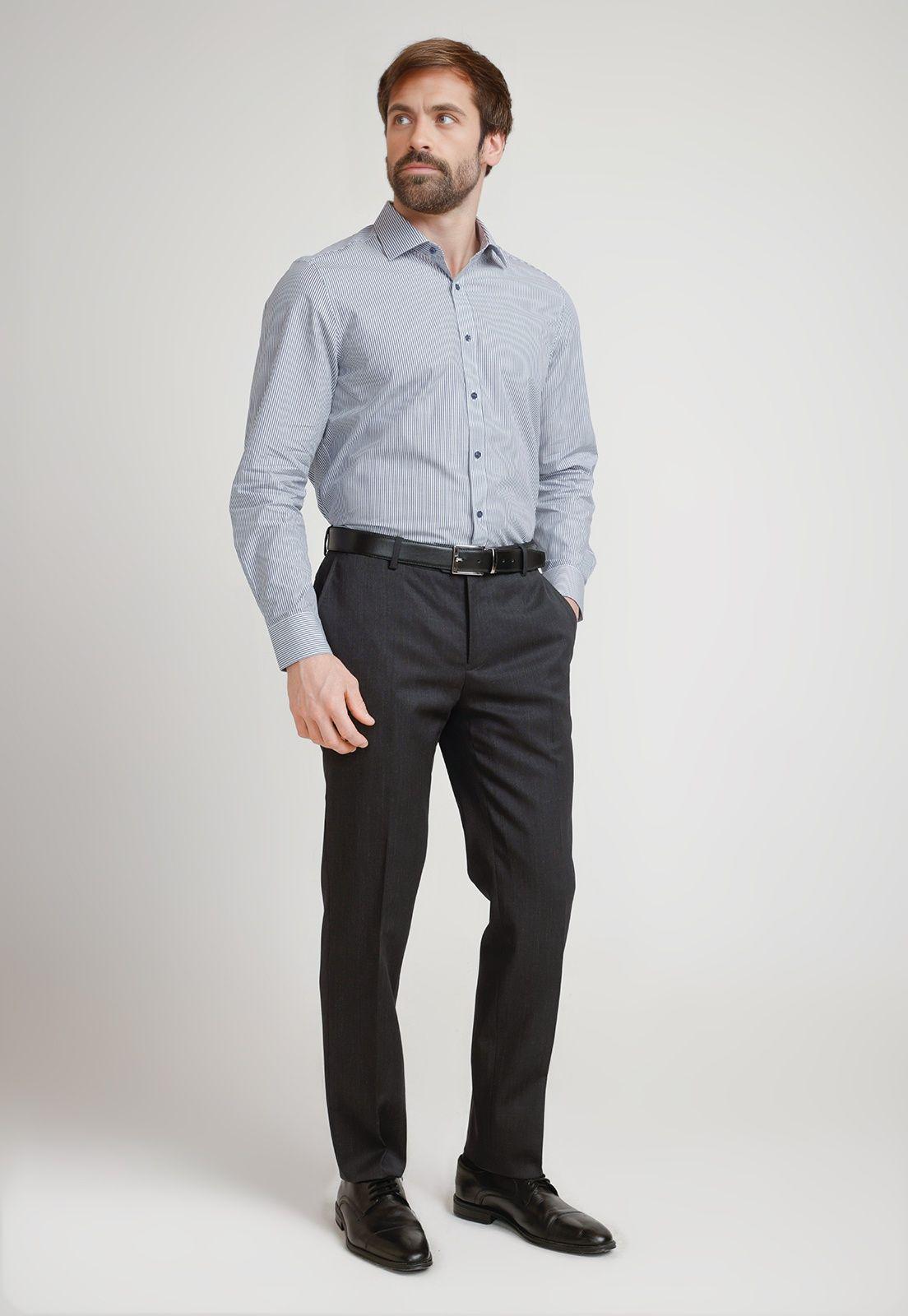 Camisa Hombre Formal Classic Azul-3