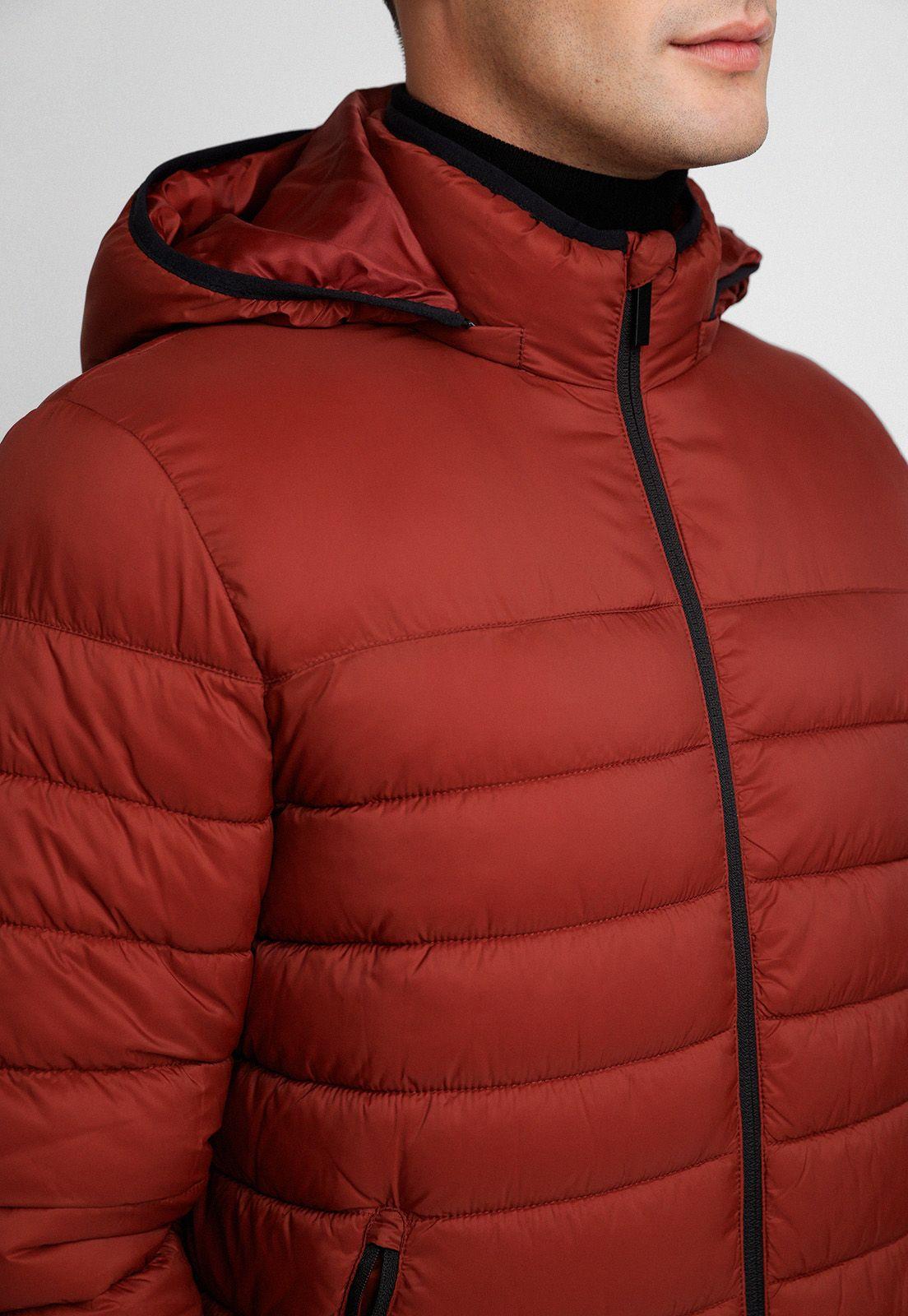 Parka Hombre Manga Larga Acolchada Ladrillo-2
