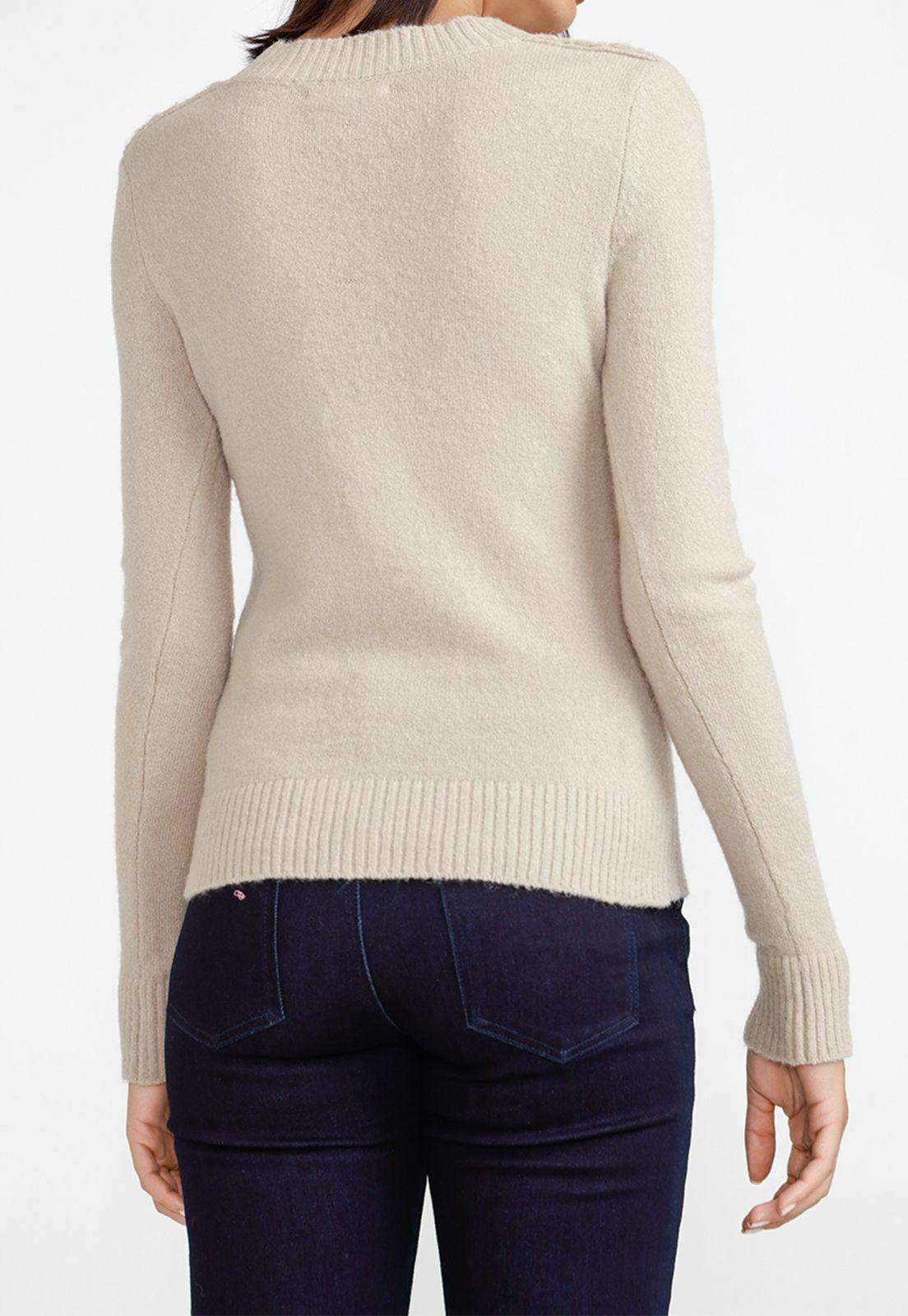 Sweater Mujer Acrílico Beige-1