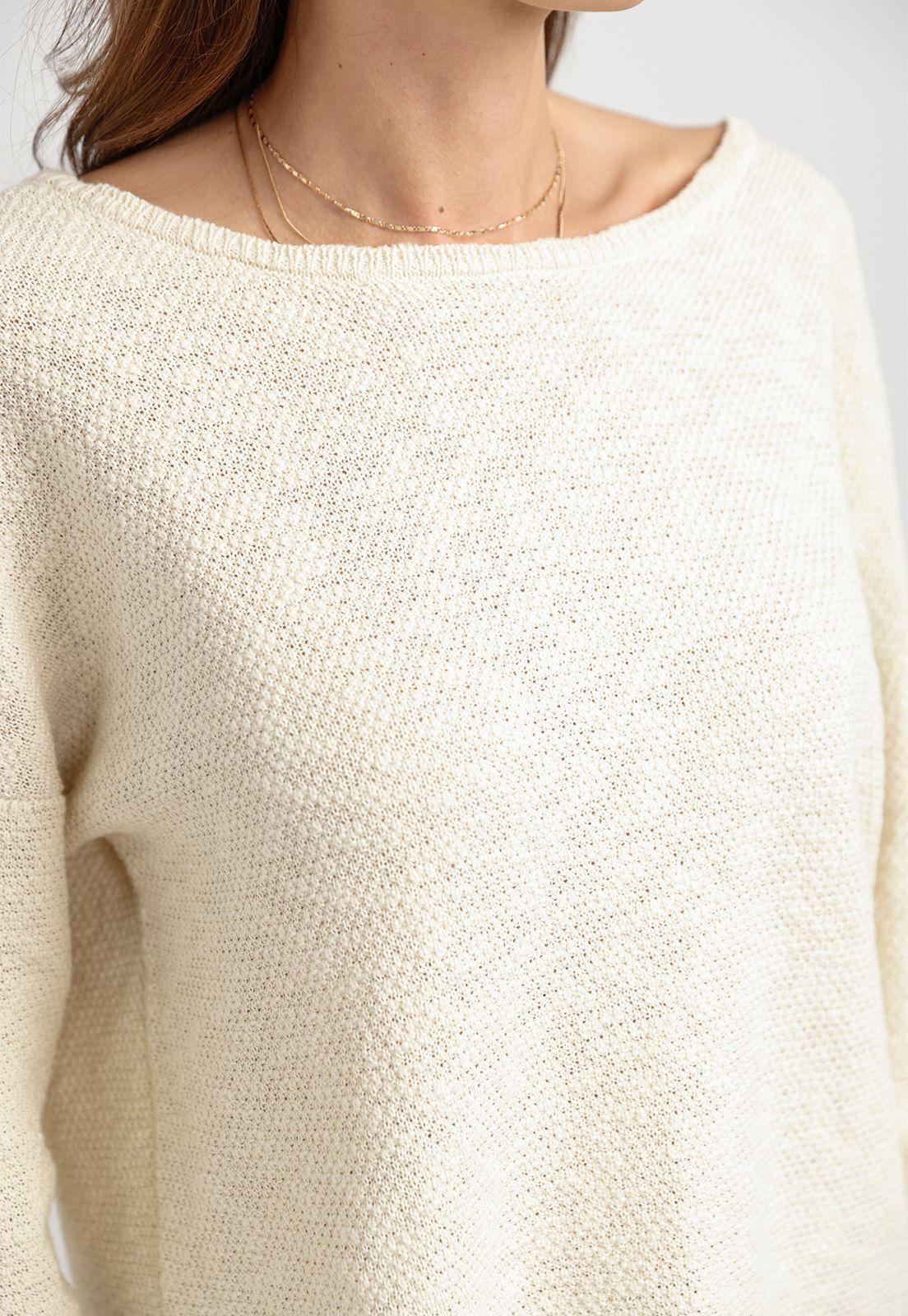 Sweater Mujer Cameron Algodón Blanco-2