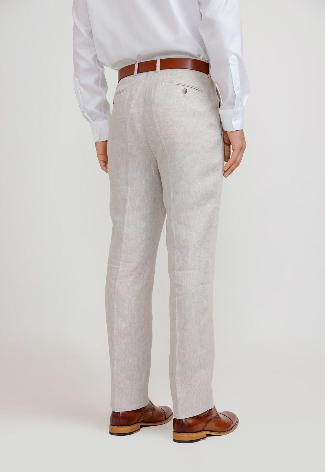 Pantalón Hombre Formal Lino Mix&Color Beige-1