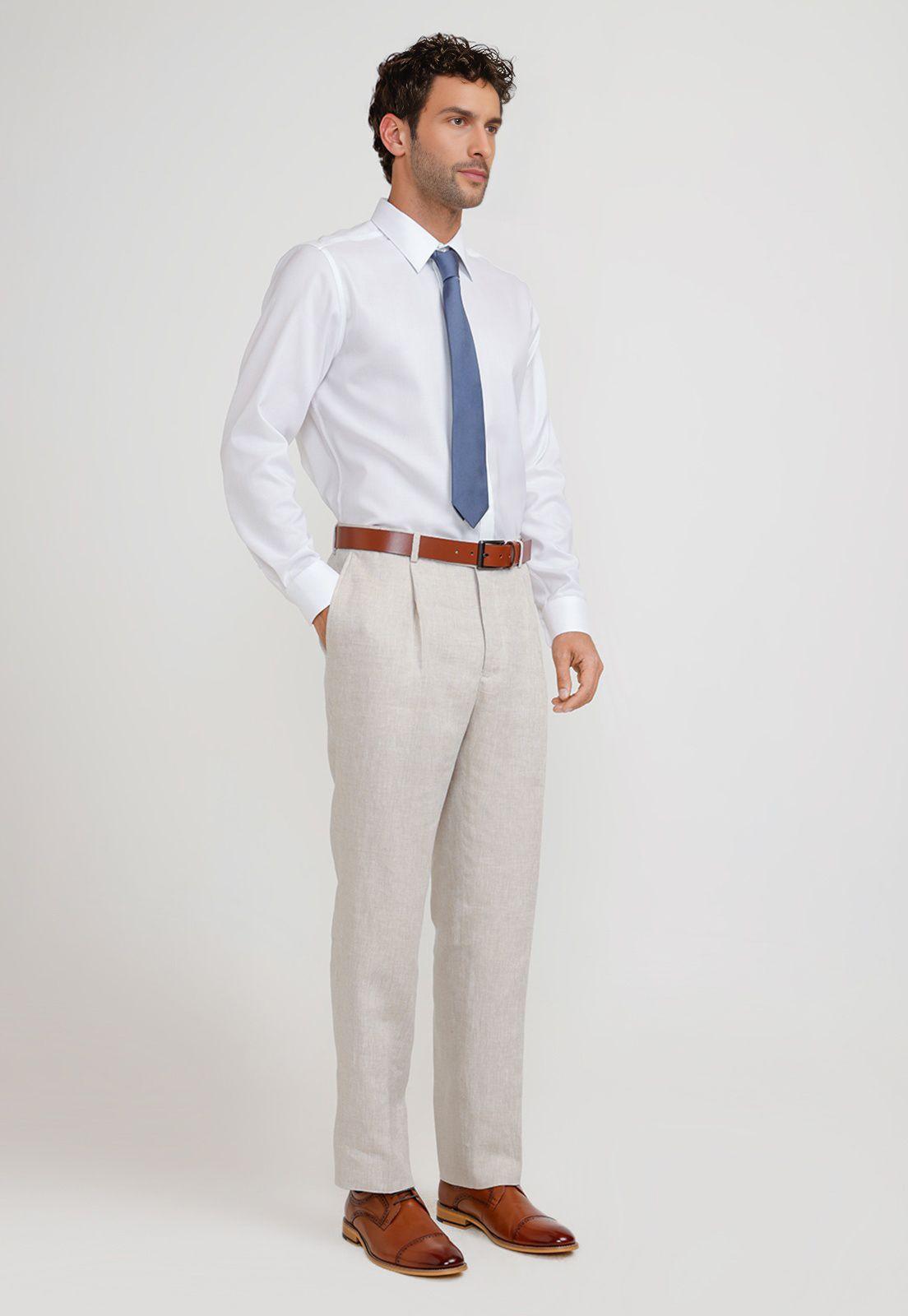 Pantalón Hombre Formal Lino Mix&Color Beige-3