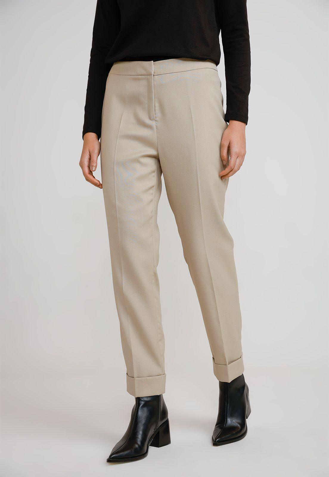 Pantalón Mujer Lana Arena-0