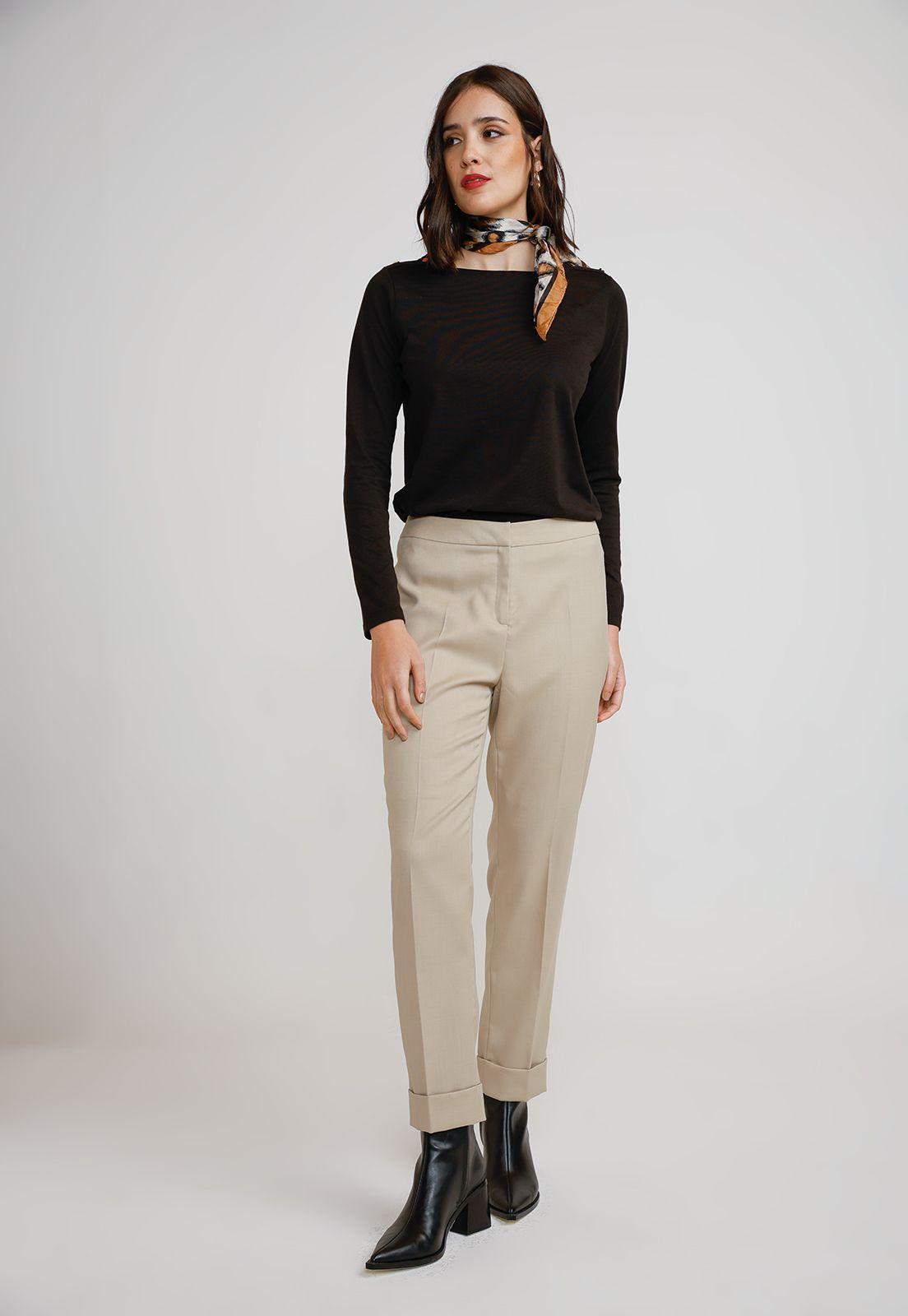 Pantalón Mujer Lana Arena-3