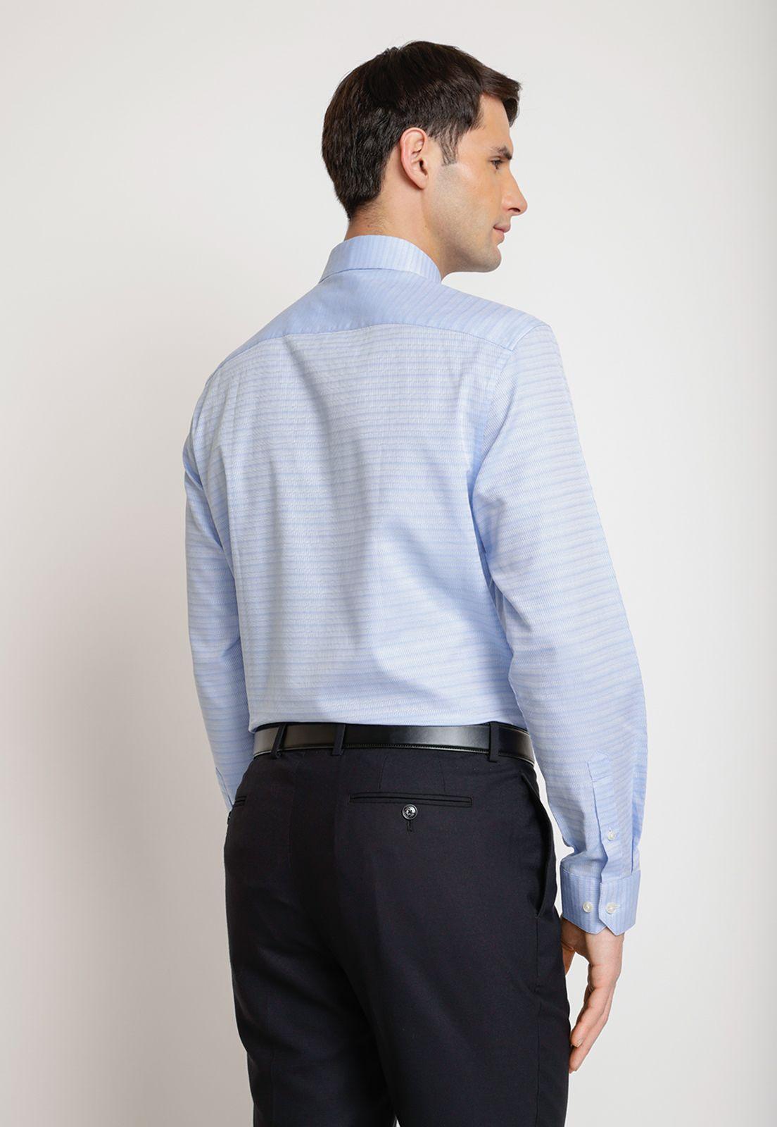 Camisa Hombre Formal (Easy Care) Algodón Dobby Celeste-1