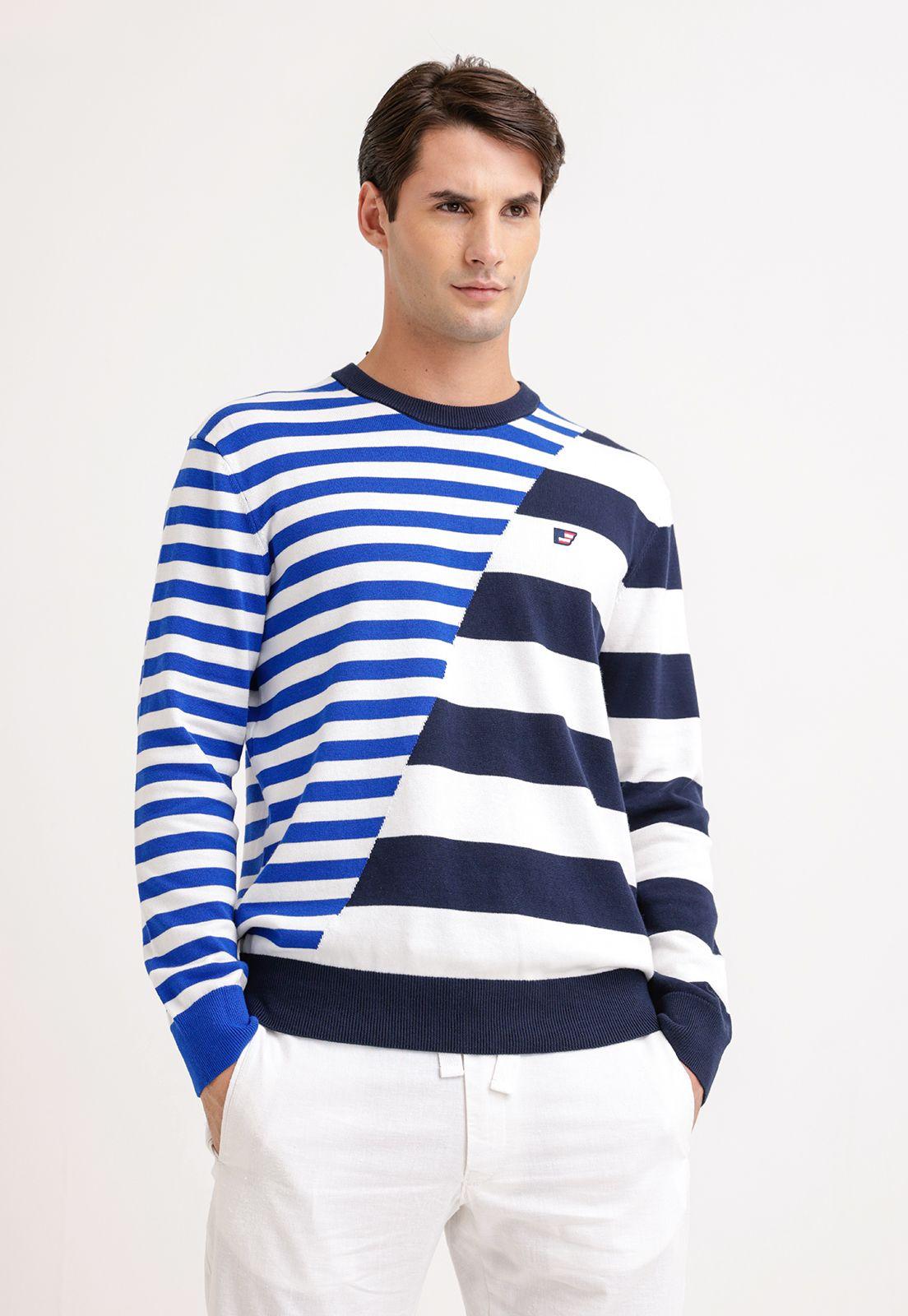 Sweater Hombre Cuello Redondo Diseño Náutico-0