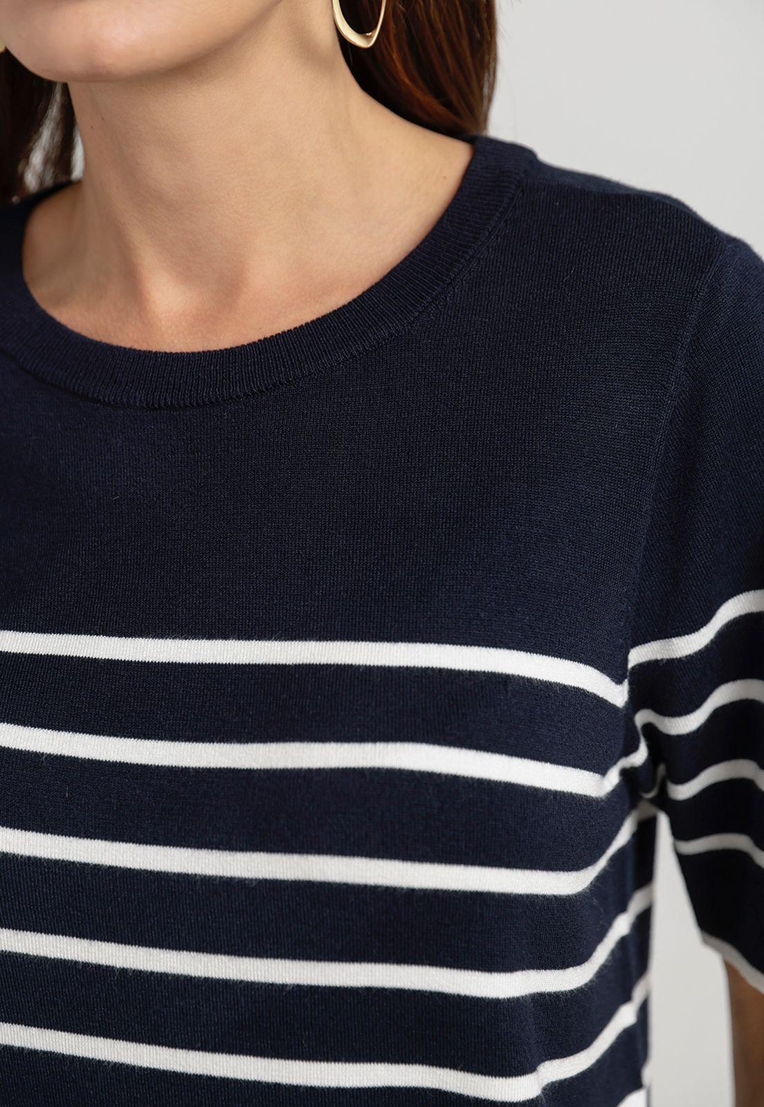 Polera Mujer Mila Viscosa Marino-Crudo-2