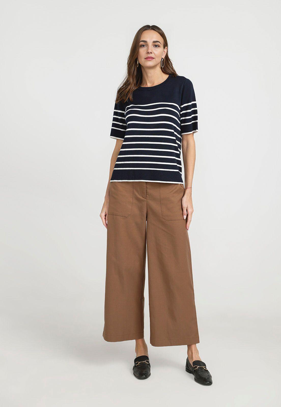 Polera Mujer Mila Viscosa Marino-Crudo-3