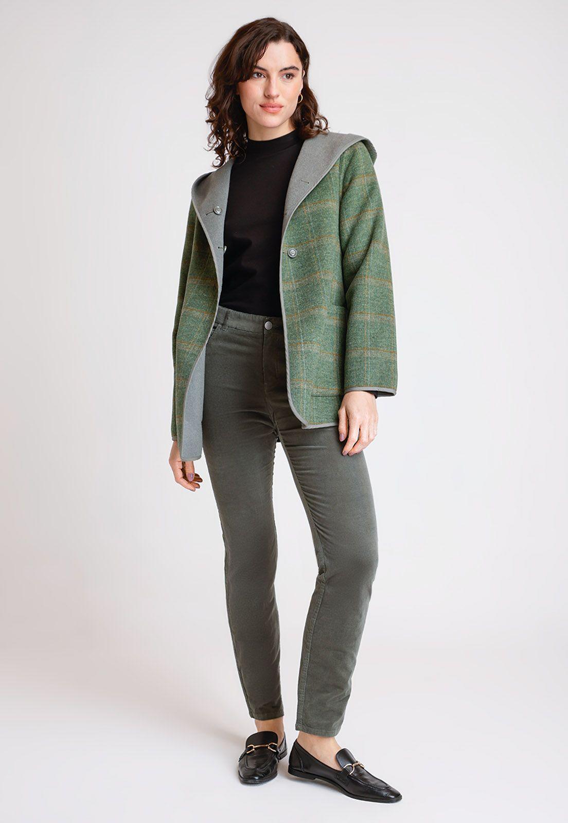 Chaquetón De Mujer Reversible Anele Color Salvia-6