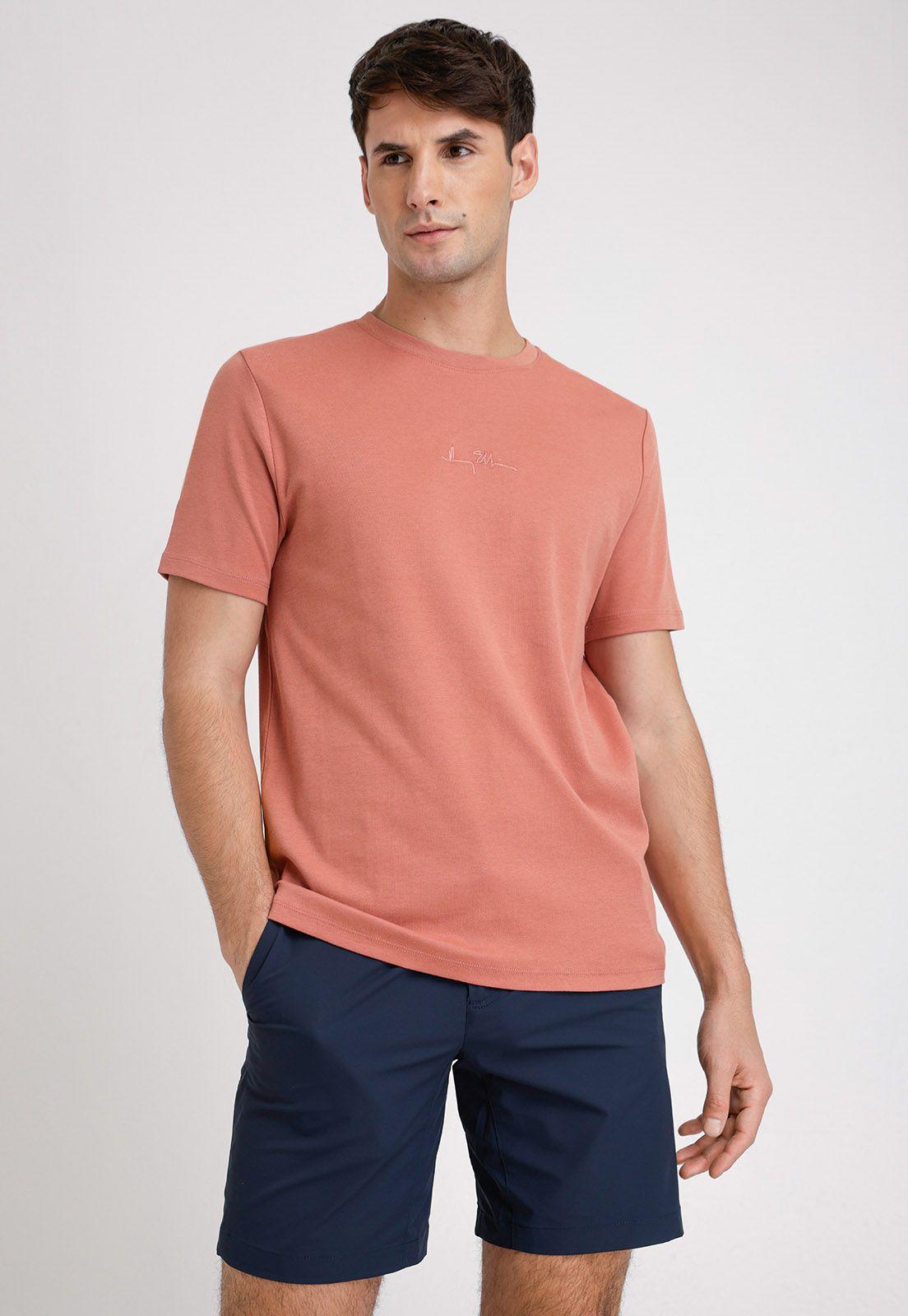 Polera Hombre Manga Corta Con Logo Terracota-0