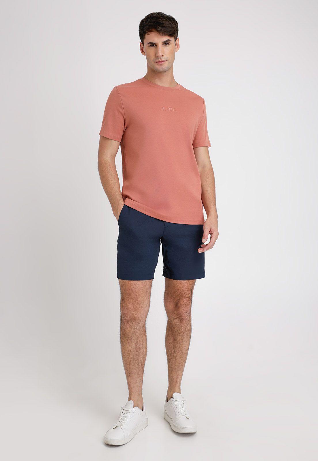 Polera Hombre Manga Corta Con Logo Terracota-3