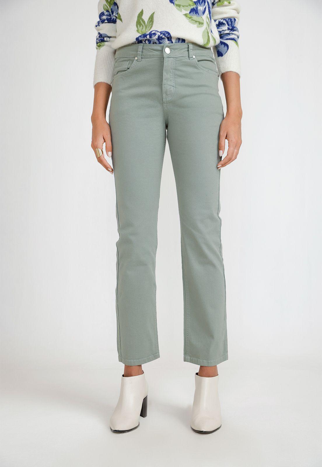 Pantalón Básico Mujer Algodón Peruano Verde-0