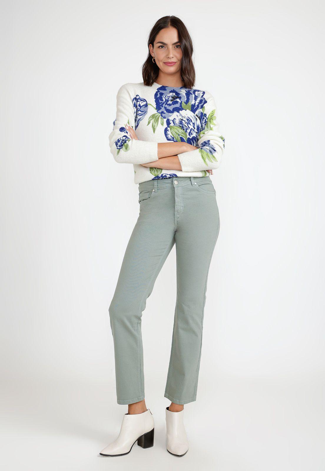 Pantalón Básico Mujer Algodón Peruano Verde-3
