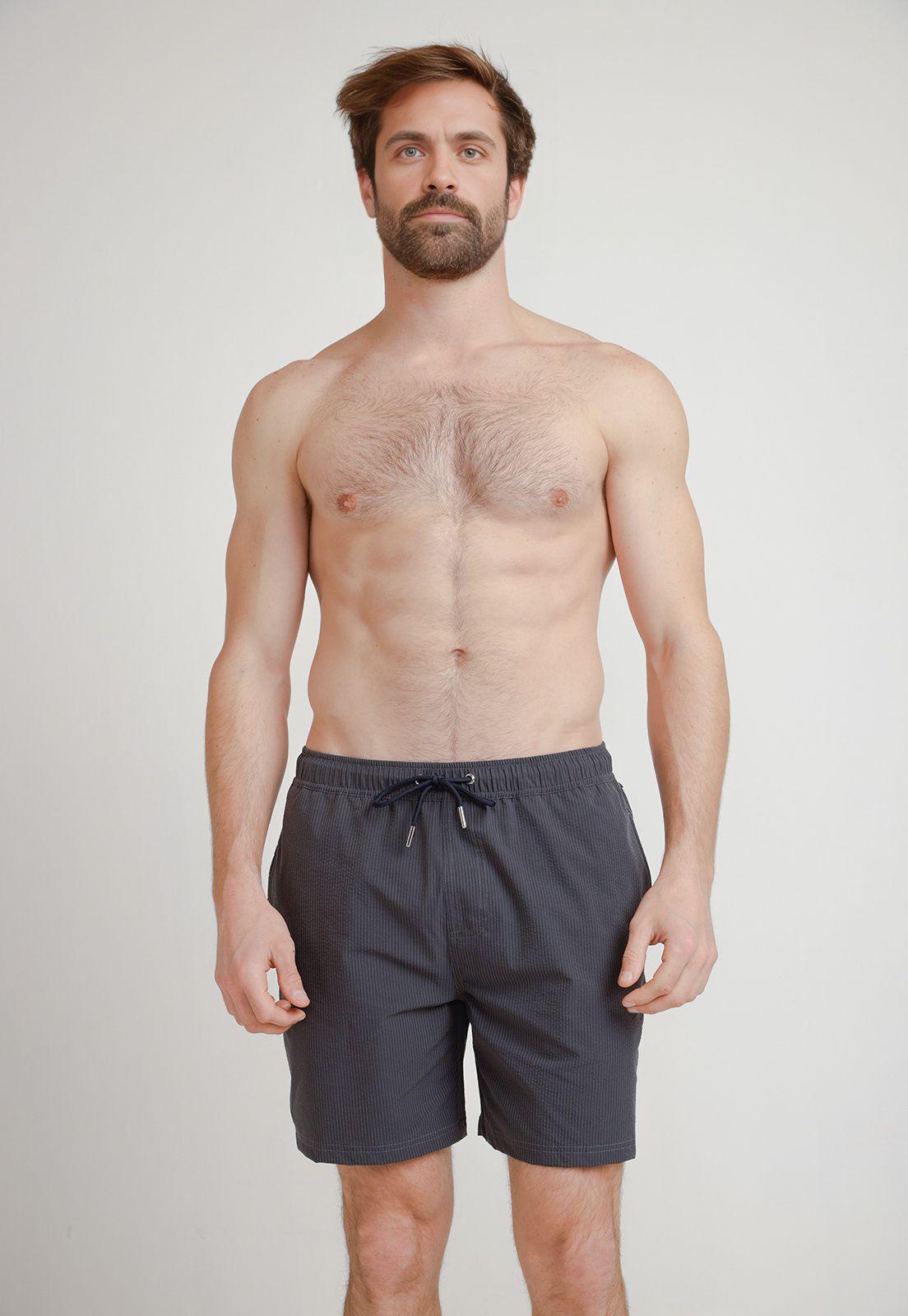 Traje De Baño Hombre Poliéster Liso Slim Justino Azul Marino-0