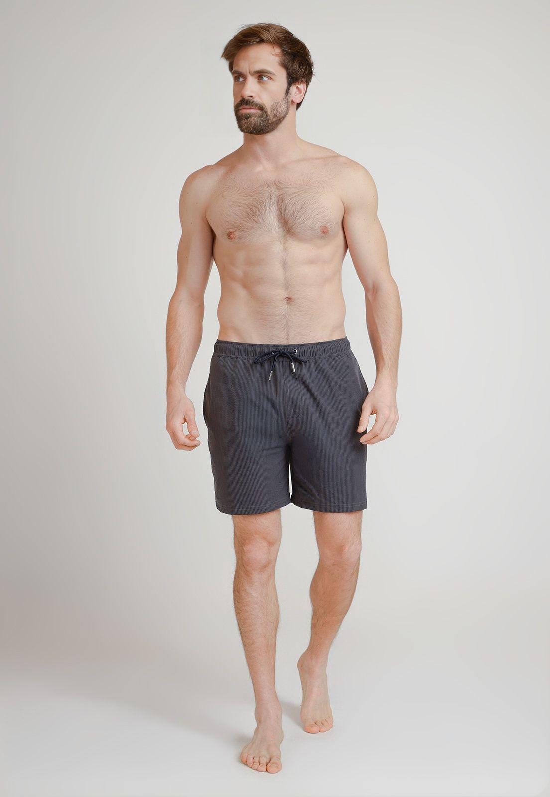 Traje De Baño Hombre Poliéster Liso Slim Justino Azul Marino-3