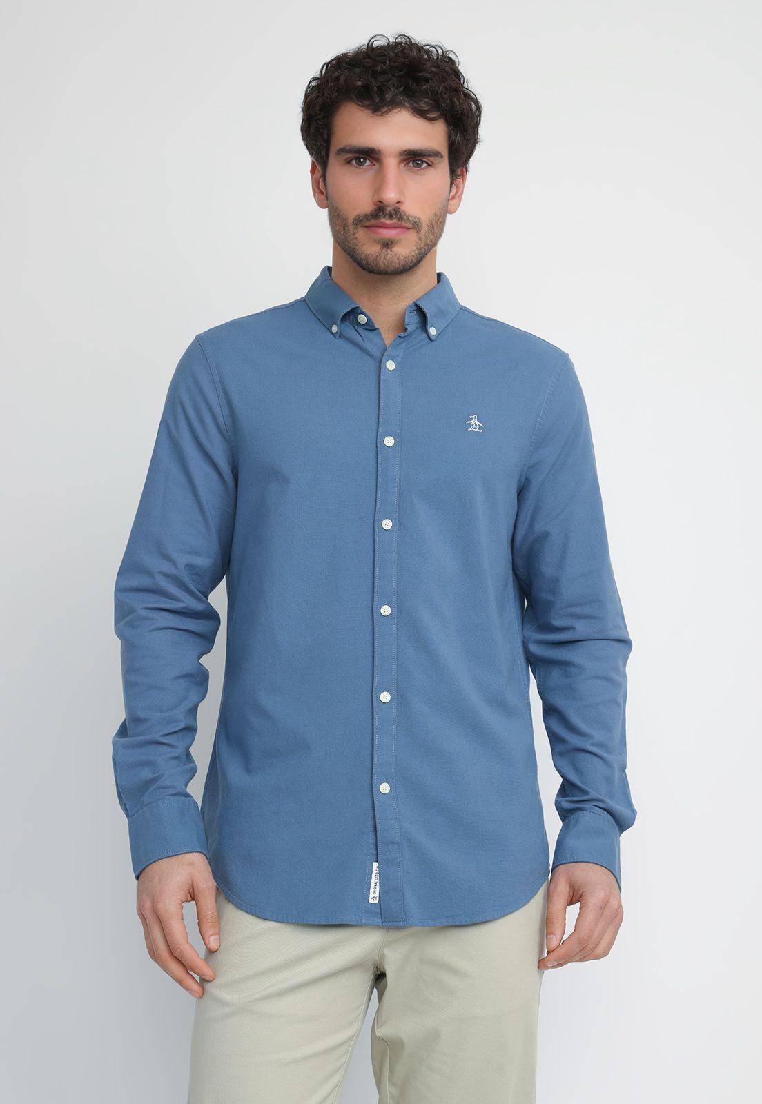 Camisa Hombre Azul Oscuro OPWSB035-0