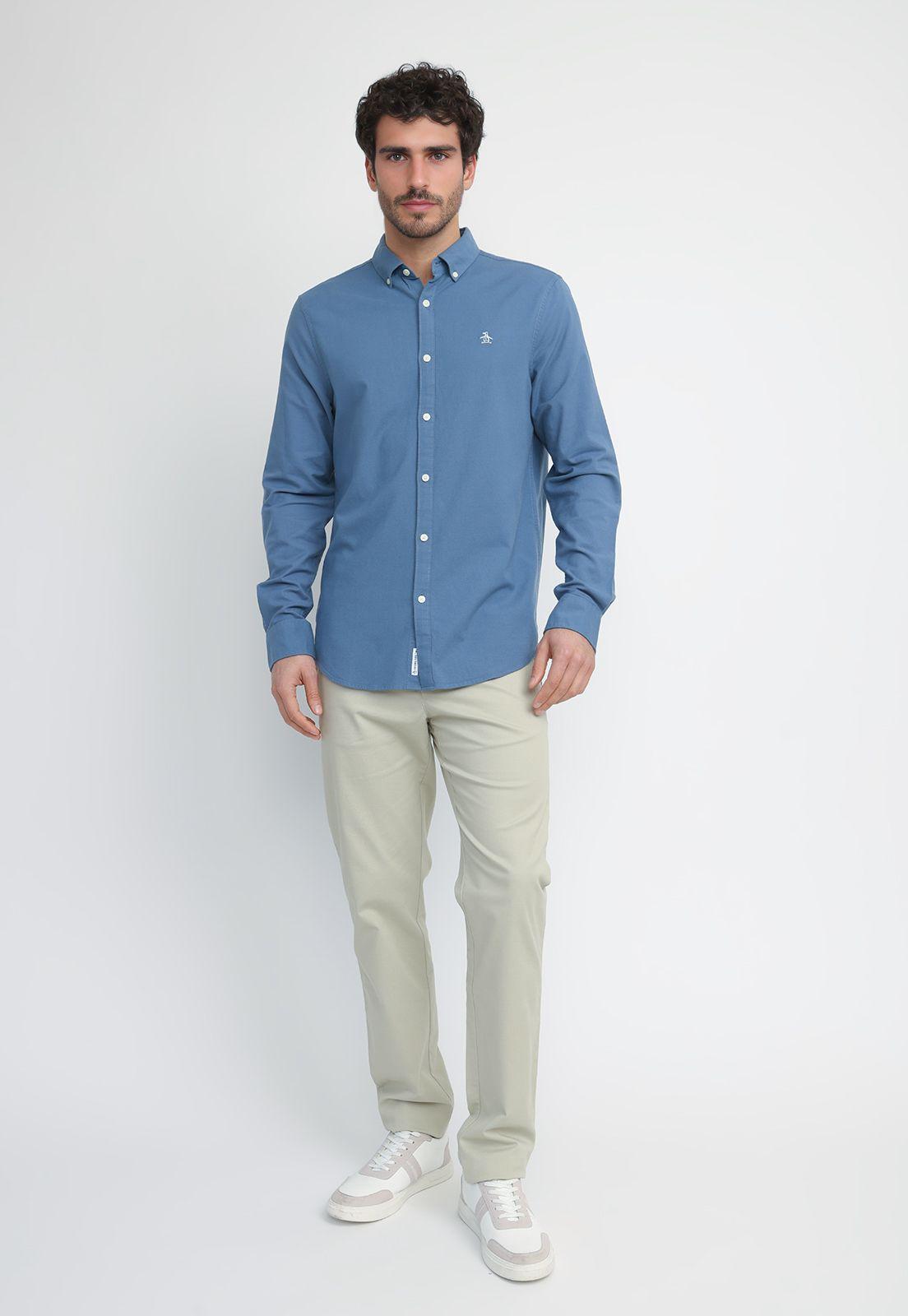 Camisa Hombre Azul Oscuro OPWSB035-3