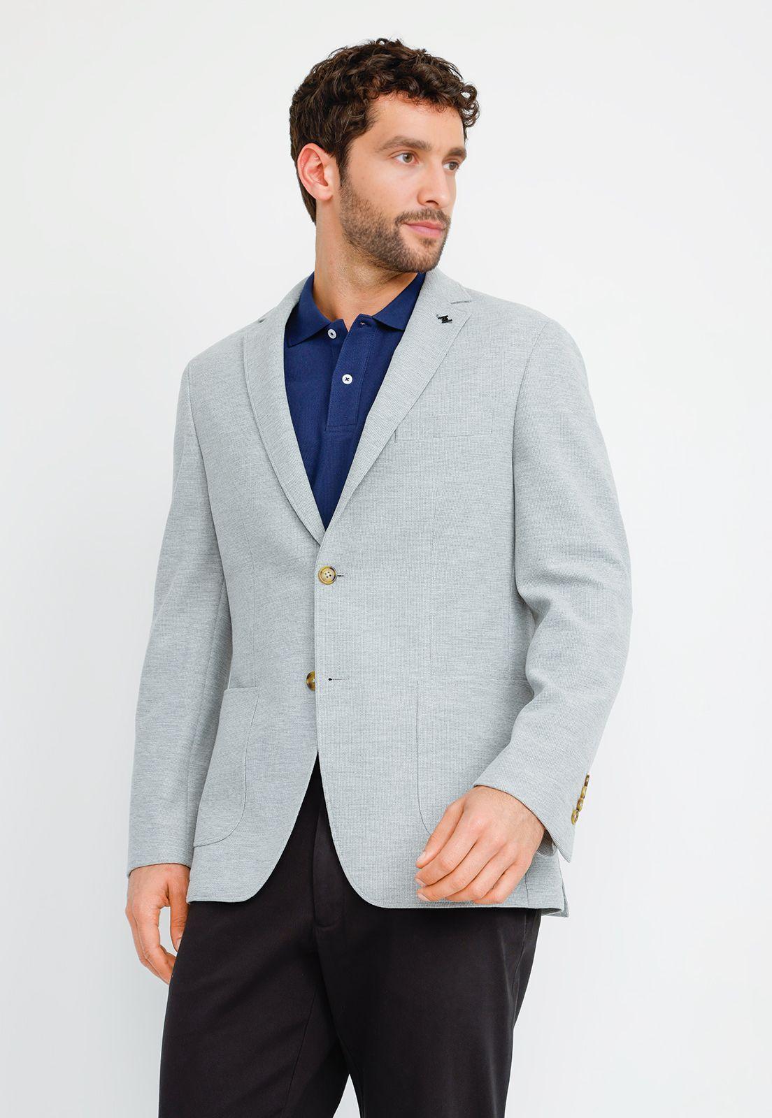 Chaqueta Hombre Basic Knit Gris-0